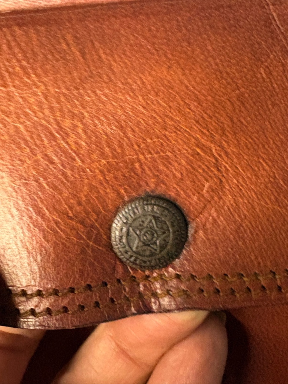 Vintage Brown Leather Crossbody Great Seal of the State of Oklahoma Saddle Bag - Picture 8 of 10